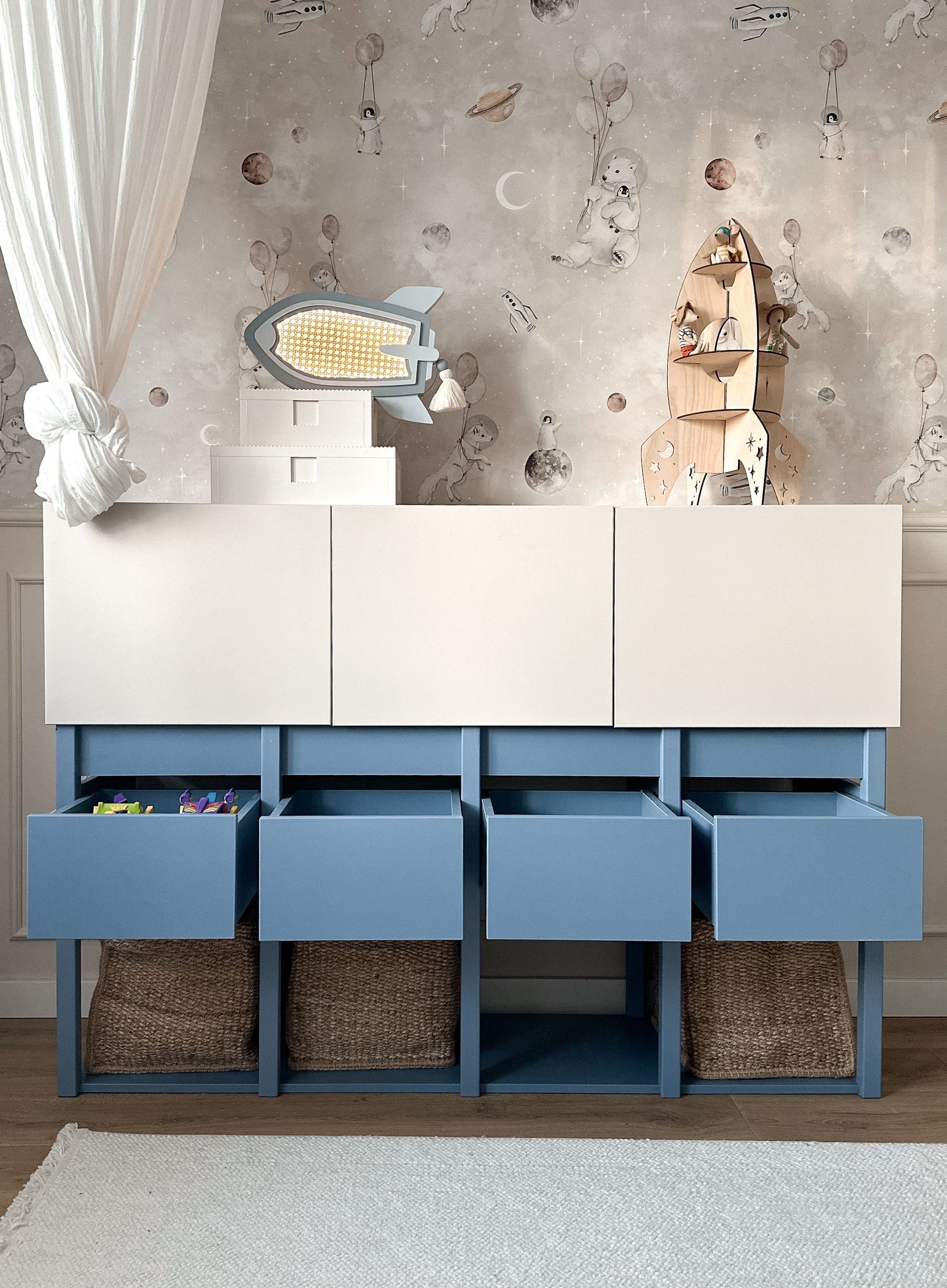 TWEENS Boekenkast – Zandkleur / Vergrijsd Blauw | Woodluck