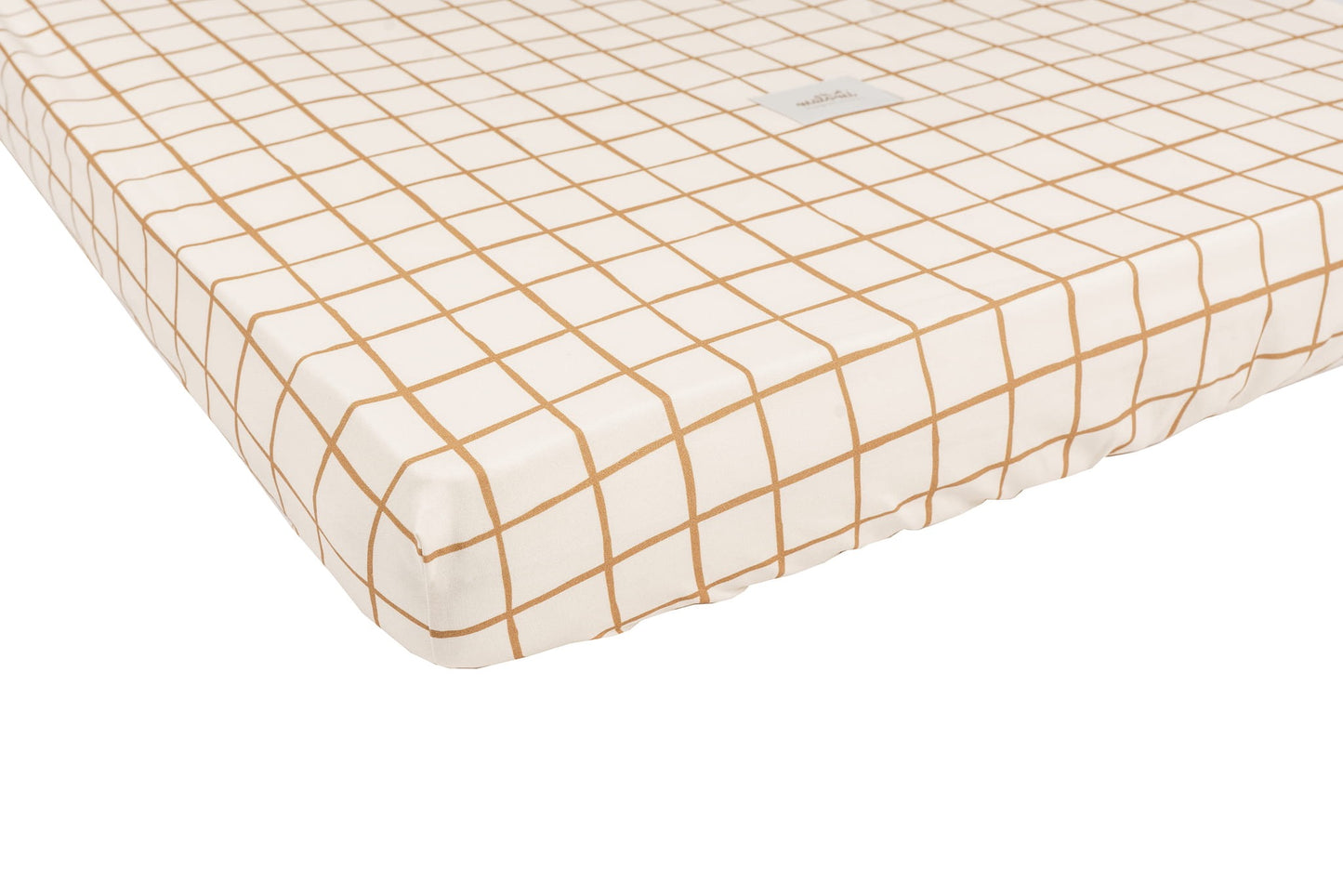 COTTON BEDSHEET CAMEL CHECK